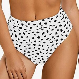 Swim Womens Sexy Leopard Printed bottoms High Waisted Size L New